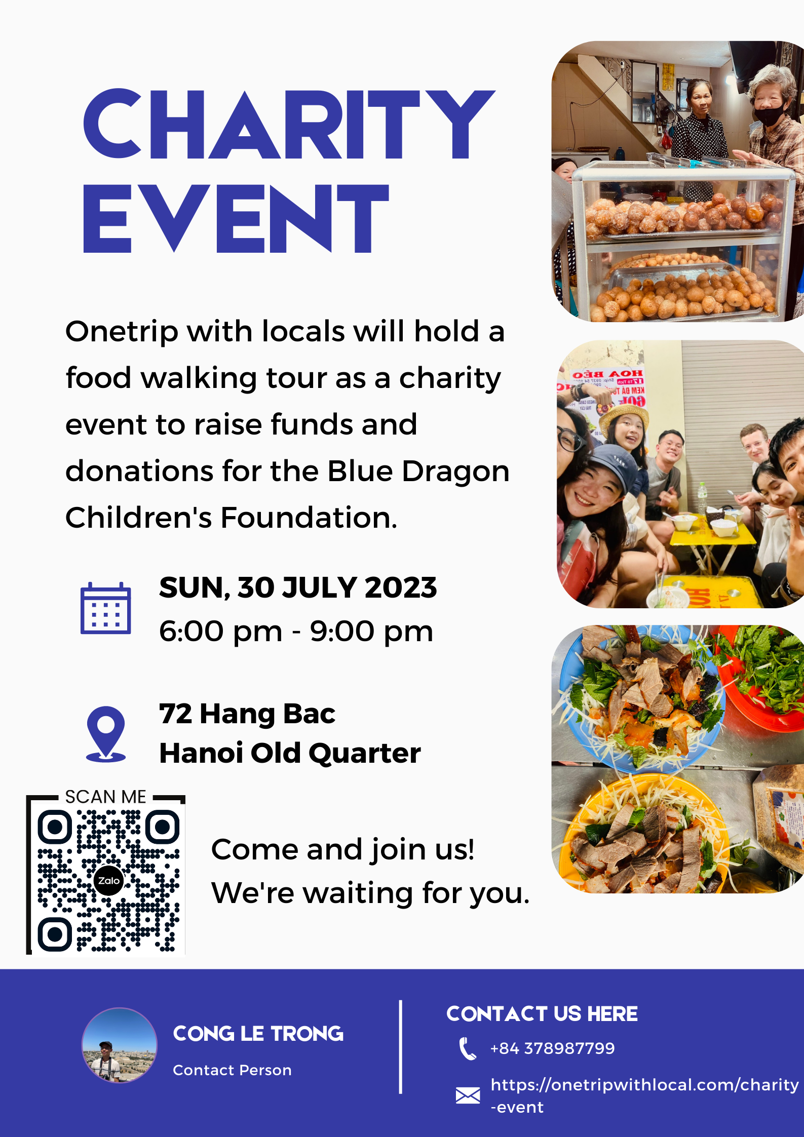 Food Walking Tour Charity Event Poster 1 Charity event: Blue Dragon Children's Foundation, July 30th, 2023