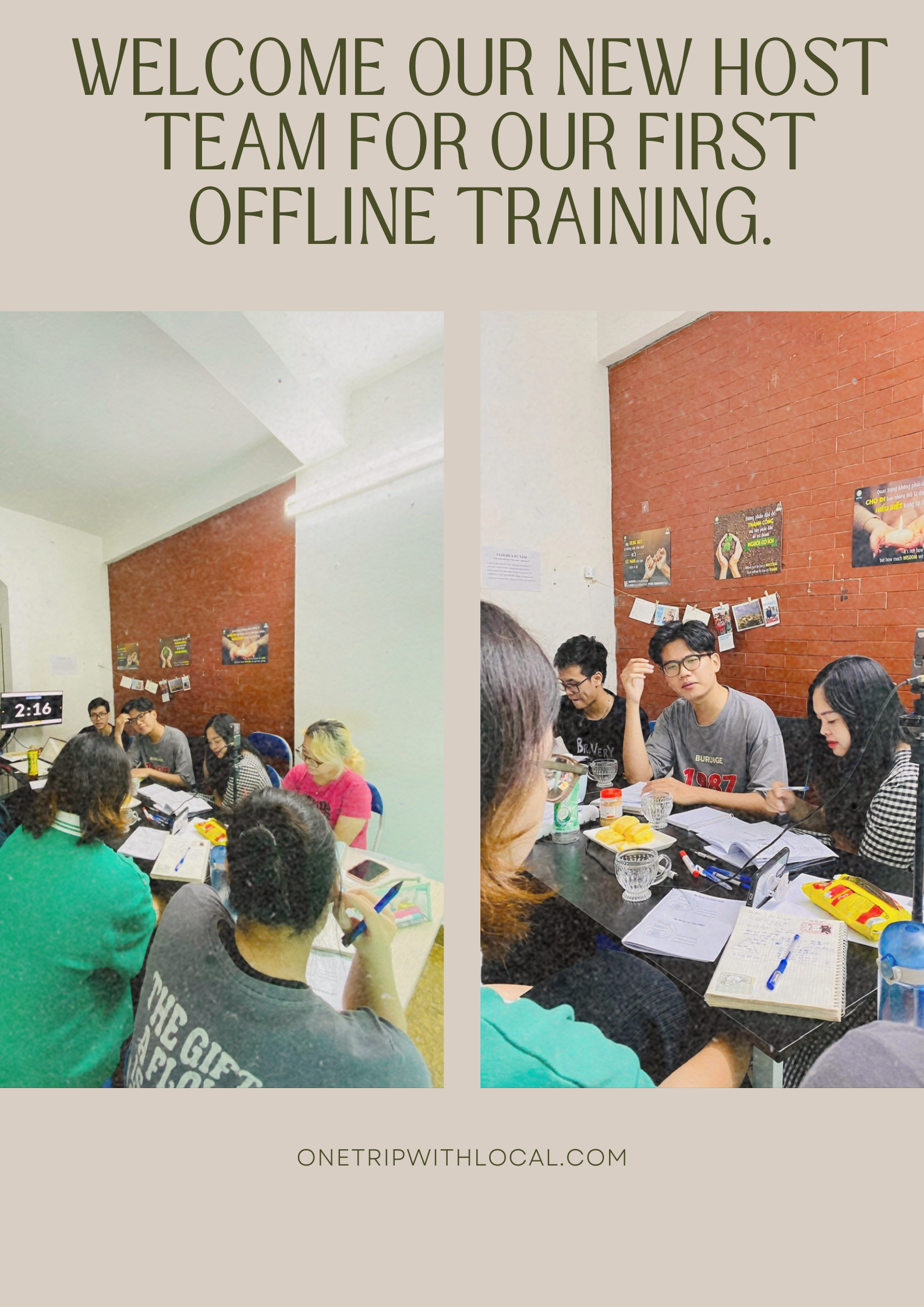 Welcome our new host team for our first offline training Welcome our new host team for our first offline training.